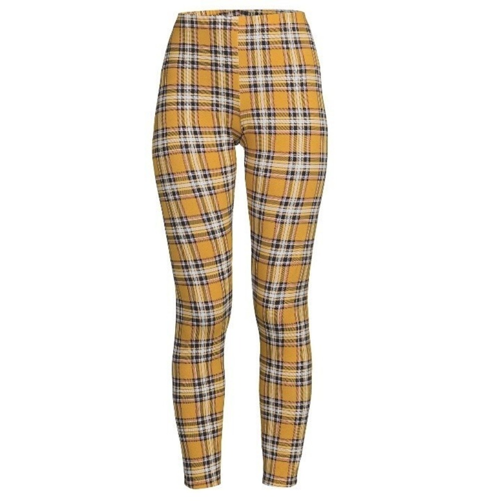 No Boundaries Juniors Ankle Leggings XXXL 21 New with Tags Yellow Plaid High